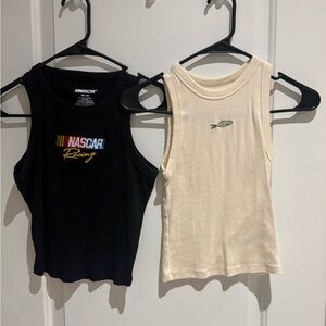 Nascar Black and Cream Tank Tops